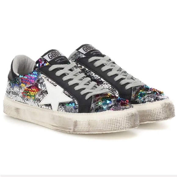 Golden Goose Black and Silver Athletic Shoes - Picture 1 of 16